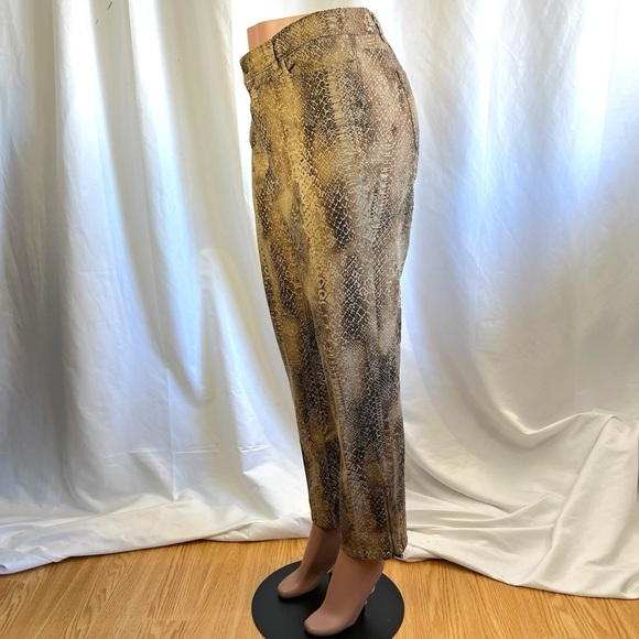LAUREN RALPH LAUREN ANIMAL PANTS BROWN TAN BOOTCUT PANTS HIGH RISE SIZE 16 - Picture 6 of 11